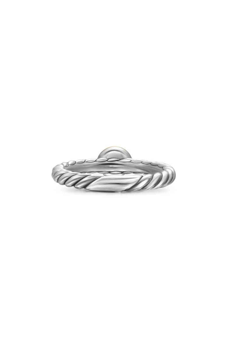 Petite Cable Ring in Sterling Silver with 14K Yellow Gold and Center Diamond, Alternate, color, STERLING SILVER/ GOLD