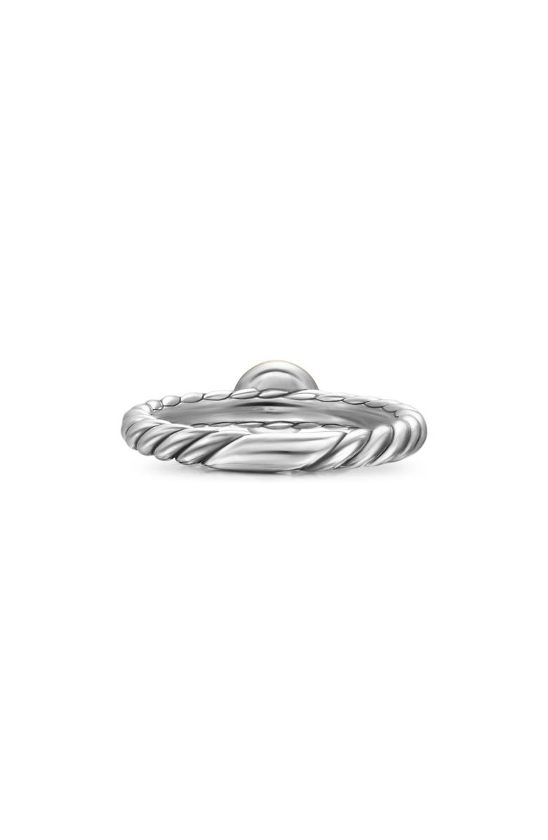 David Yurman Petite Cable Ring in Sterling Silver with 14K Yellow Gold and Center Diamond, Alternate, color, Sterling Silver/ Gold