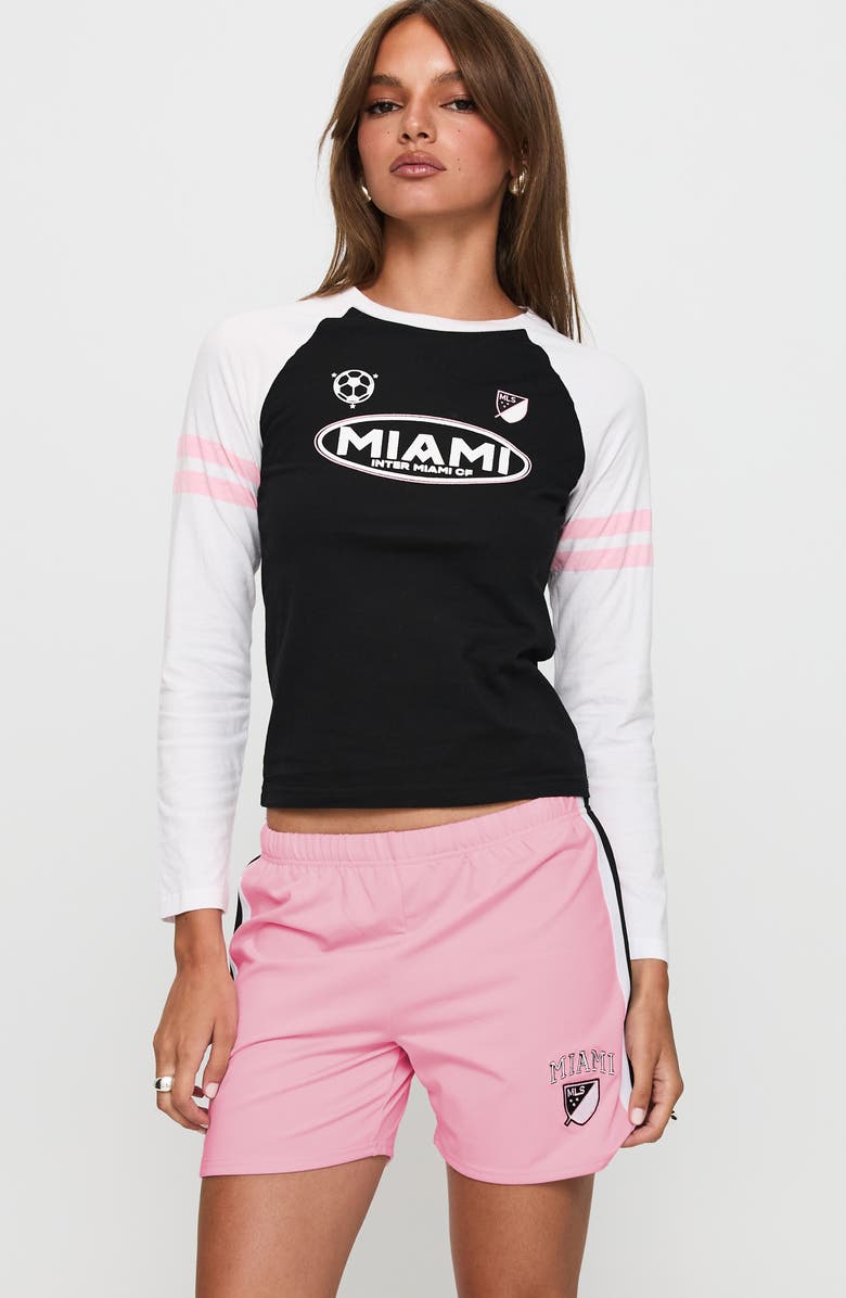 Princess Polly Bend It Stripe Shorts, Alternate, color, Pink