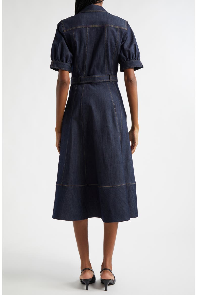 Suzie Short Sleeve Denim Midi Dress, Alternate, color, INDIGO