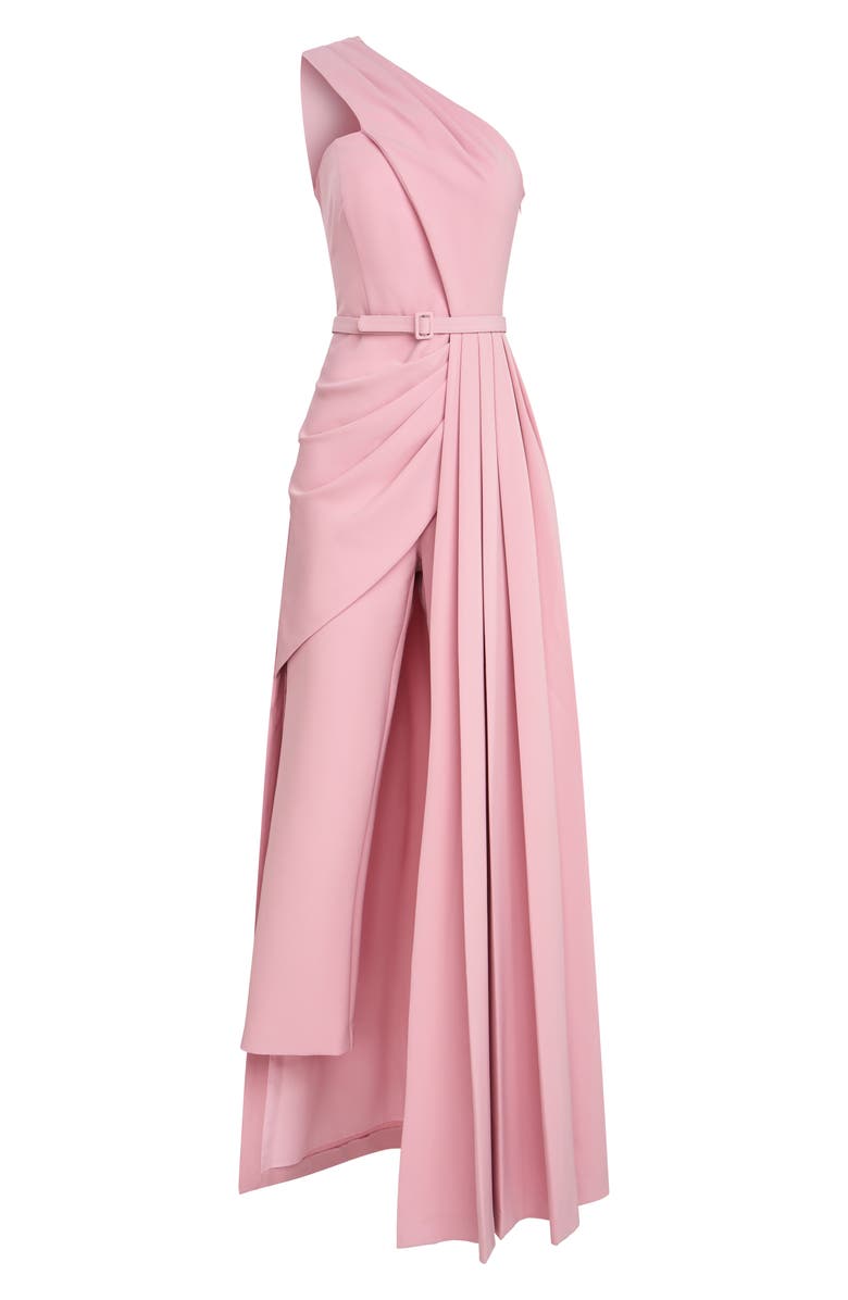 Kay Unger Theresa Belted One-Shoulder Maxi Romper, Alternate, color, 