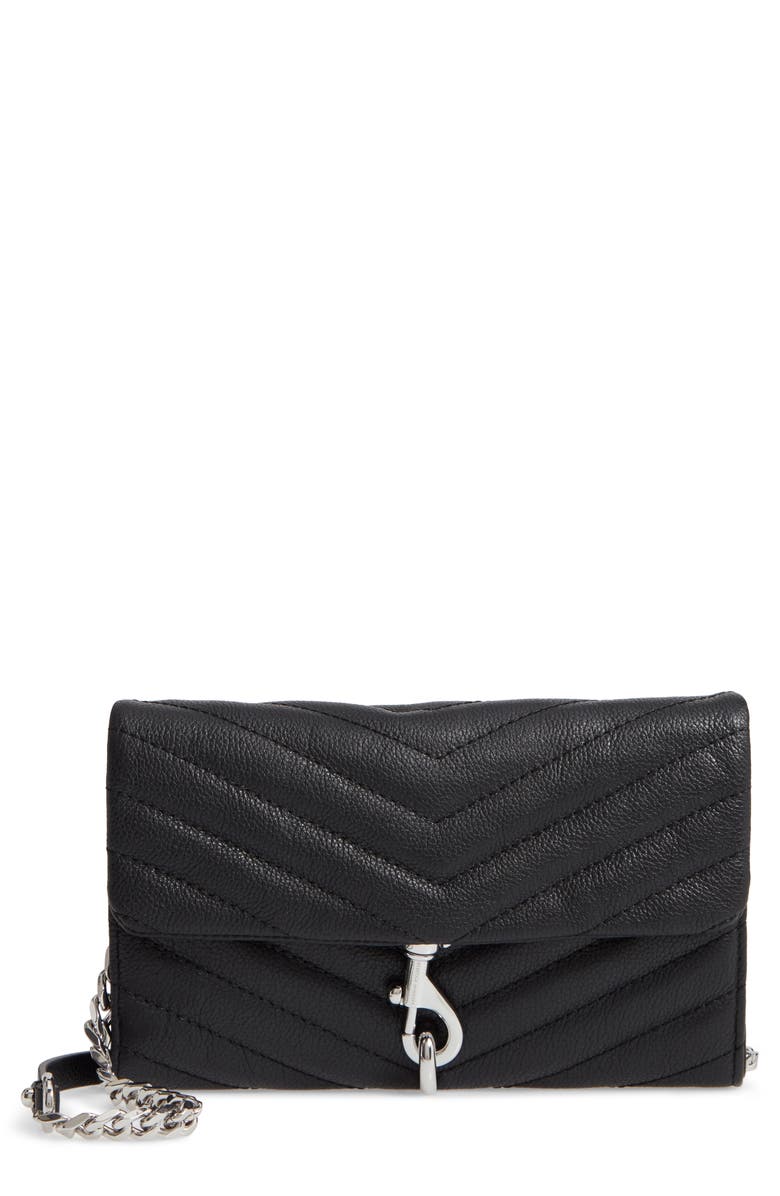 Rebecca Minkoff Edie Quilted Leather Crossbody Wallet, Main, color,