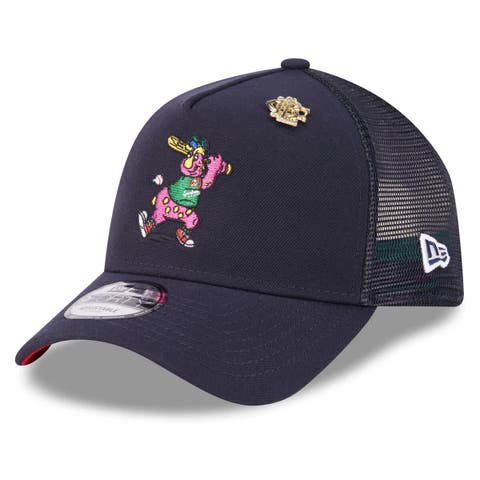 Men's New Era  Navy Cleveland Guardians 2025 Big League Chew A-Frame 9FORTY Adjustable Trucker Hat