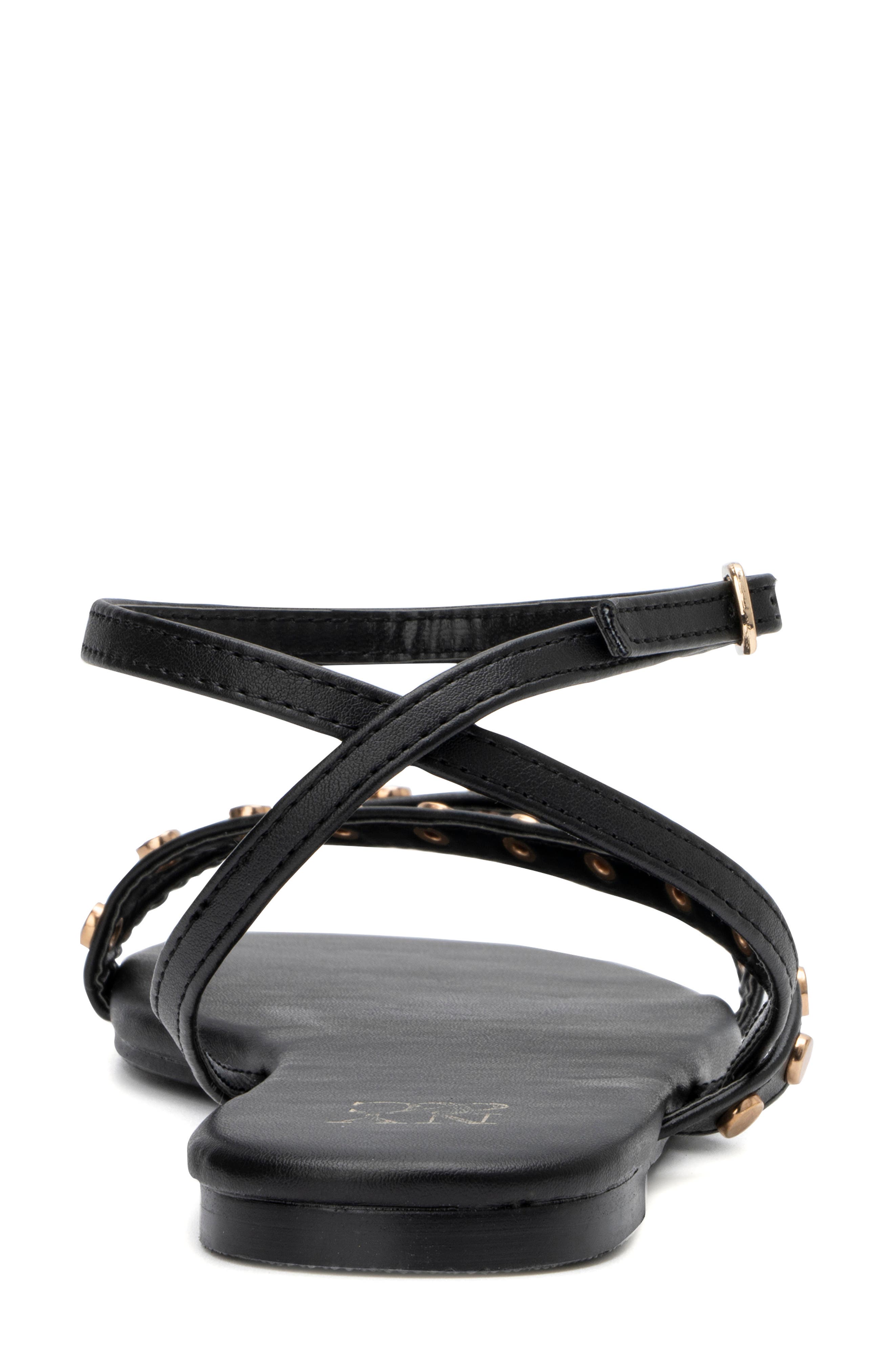 NEW YORK AND COMPANY Farra Studded Ankle Strap Sandal, Alternate, color, 