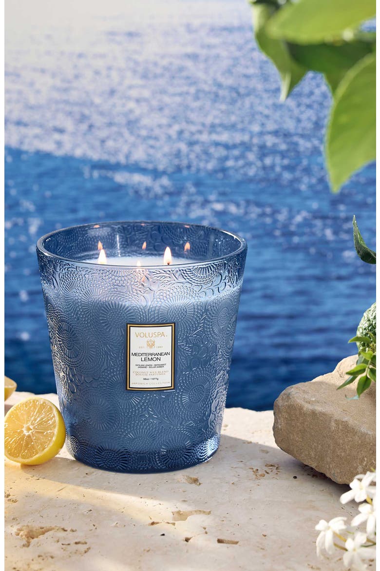Mediterranean Lemon Three-Wick Hearth Candle, Alternate, color, MEDITERRANEAN LEMON