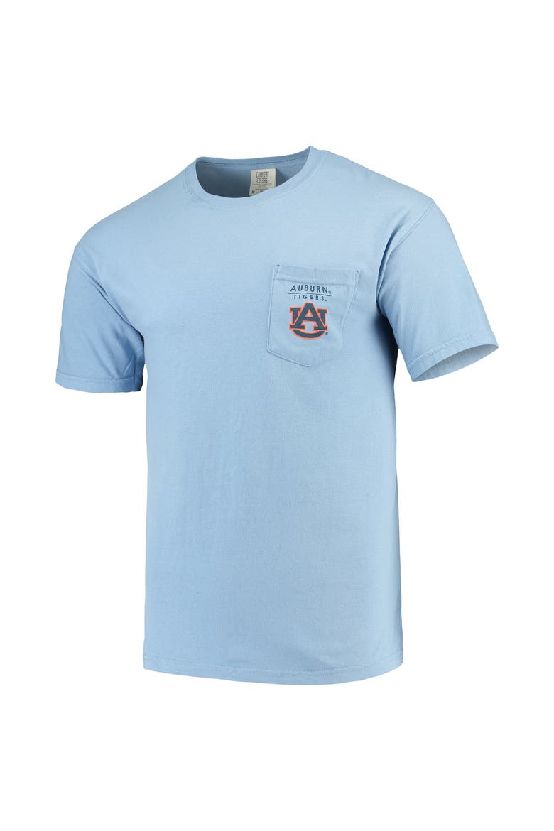 Men's Blue Auburn Tigers Landscape Shield Comfort Colors Pocket T-Shirt, Alternate, color, Blue