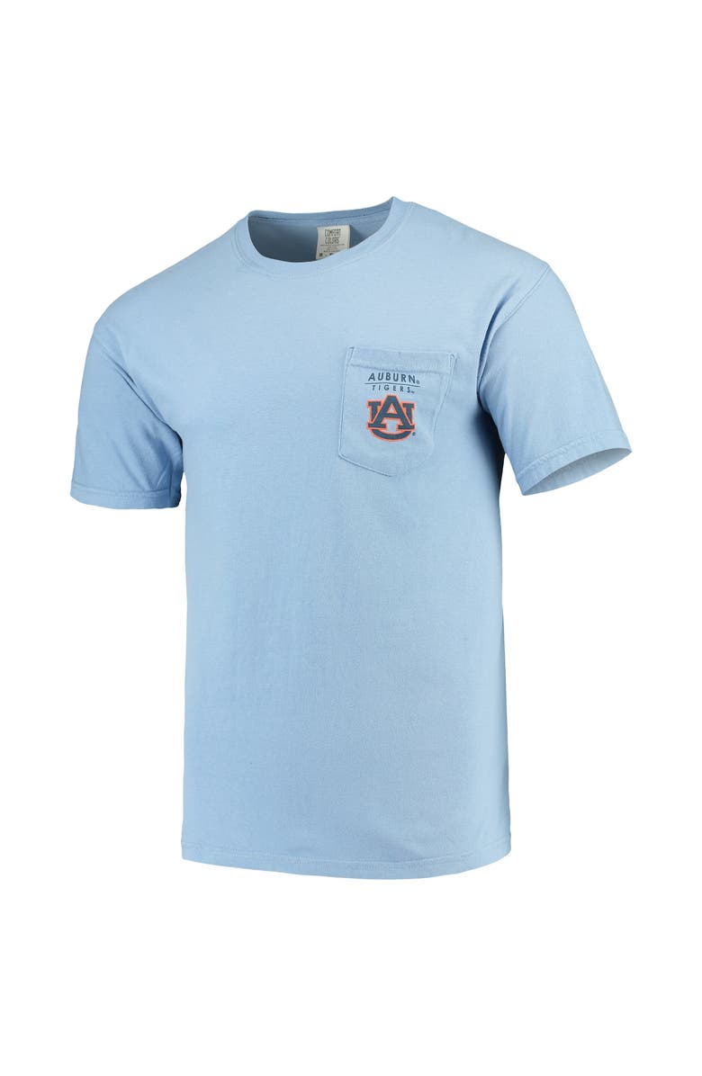 IMAGE ONE Men's Blue Auburn Tigers Landscape Shield Comfort Colors Pocket T-Shirt, Alternate, color, 