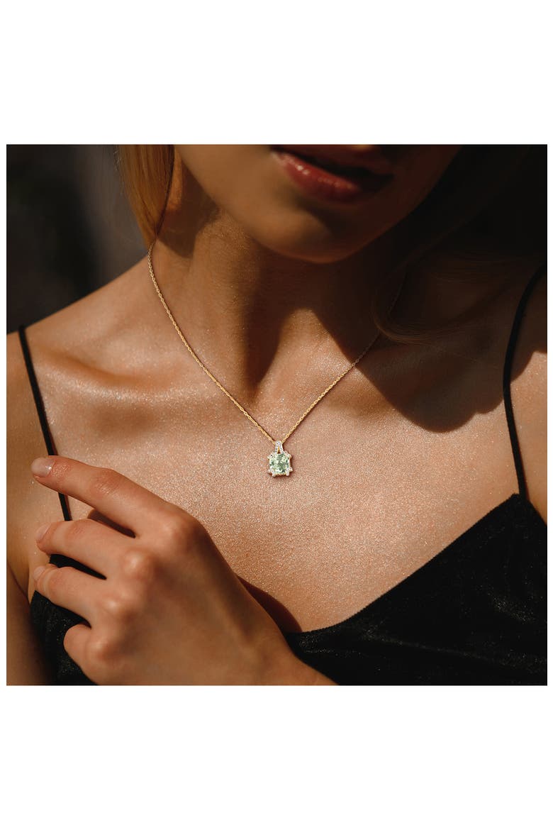 Semiprecious Stone & White Topaz Pendant Necklace, Alternate, color, GREEN