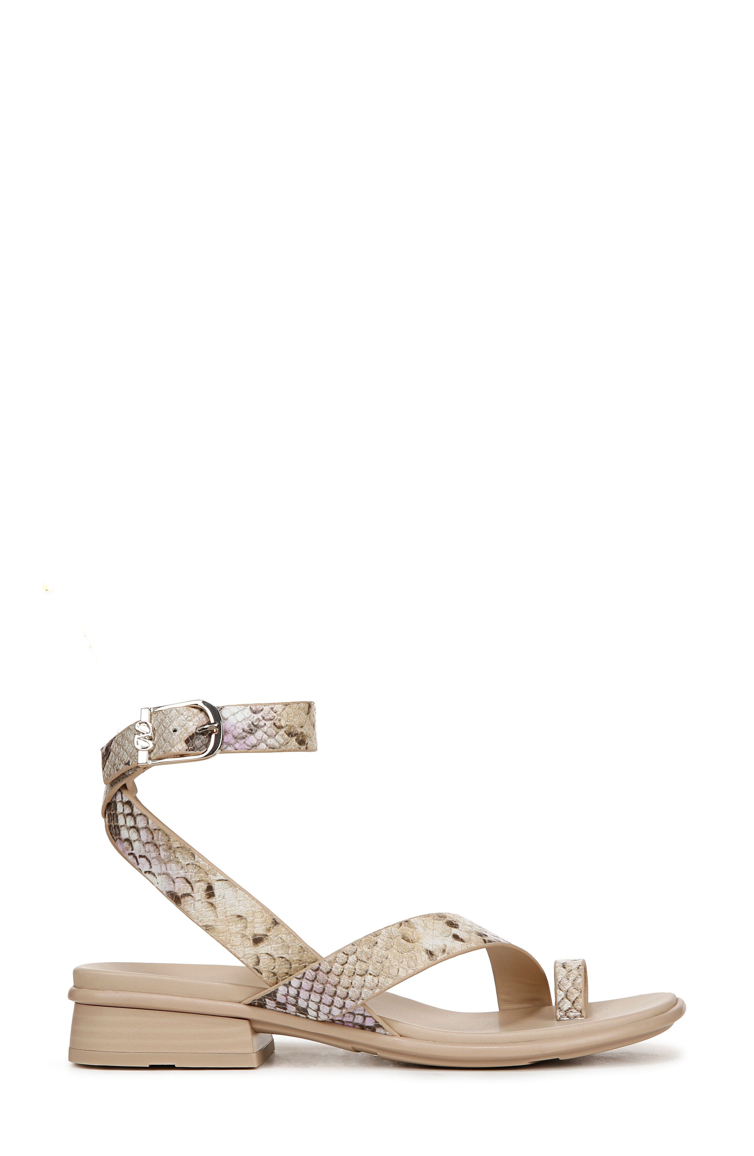 Birch Ankle Strap Sandal, Alternate, color, TAN/ LILAC SNAKE PRINT LEATHER