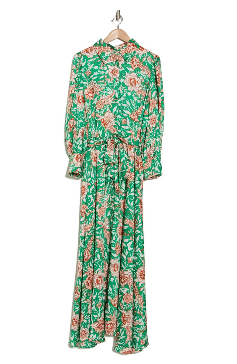 BY DESIGN Haiti Long Sleeve Maxi Shirtdress, Alternate, color, Fiore