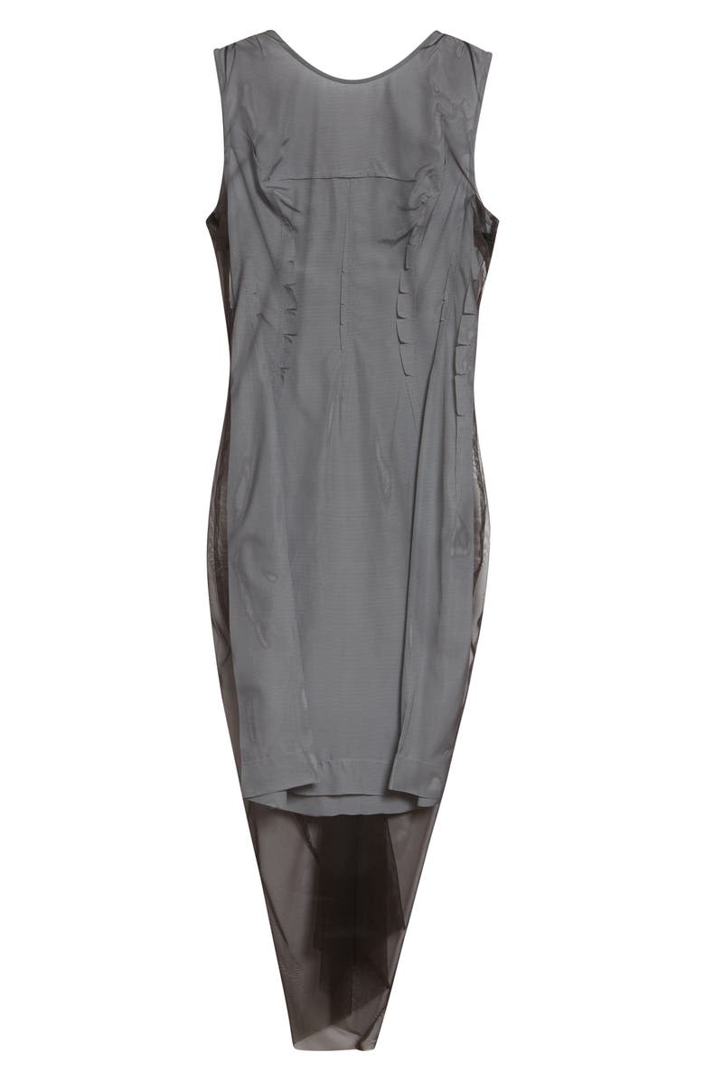 Maison Margiela Sheer Midi Dress, Main, color, Brown/ Light Grey