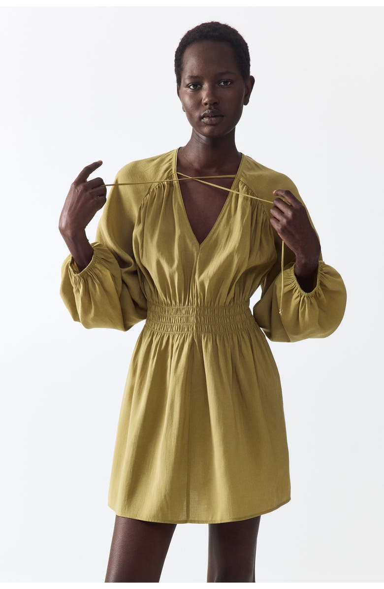 H&M Oversized Tunic Dress, Alternate, color, Khaki Green