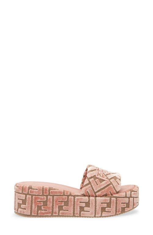 Fendi Sunshine Platform Wedge Slide Sandal