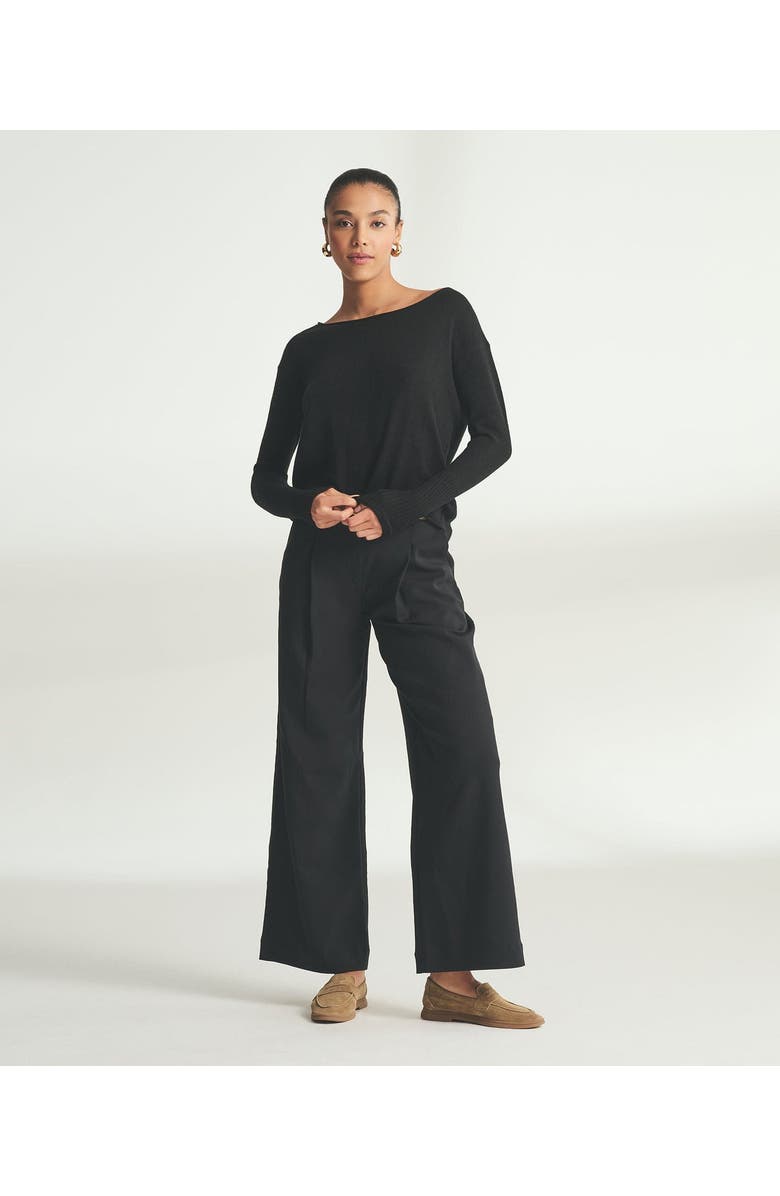 NAADAM Lightweight Cashmere Boatneck Sweater, Alternate, color, Black