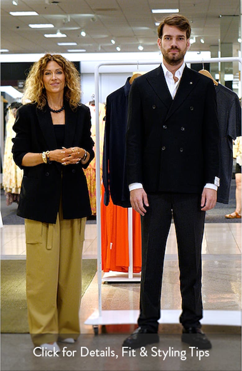 Hill Soft Constructed Double Breasted Wool Blend Sport Coat, sales video thumbnail