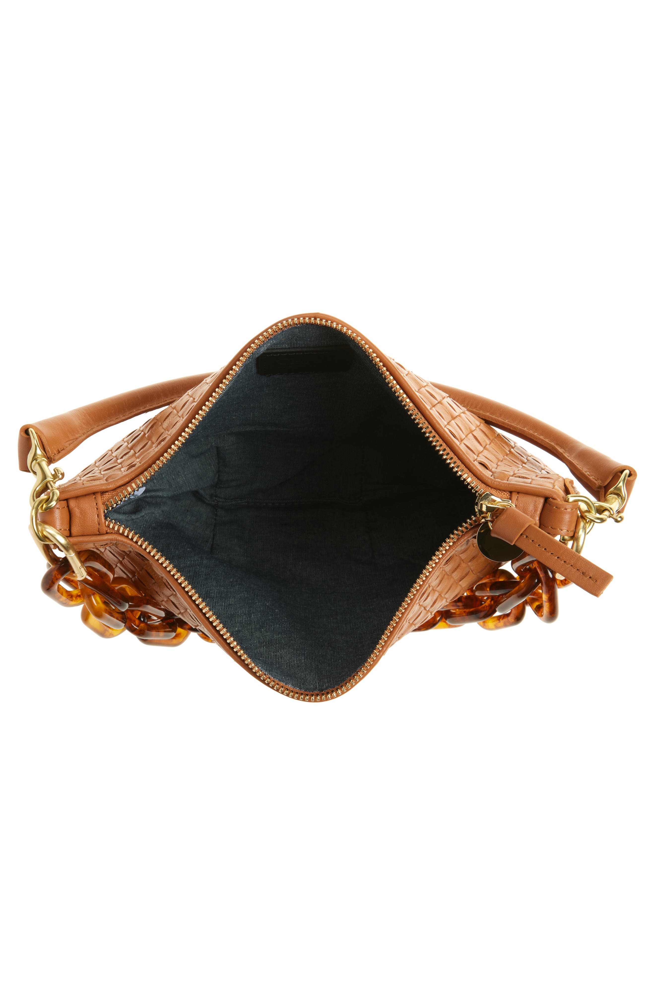 Clare V. Petit Moyen Woven Leather Messenger Bag, Alternate, color, 