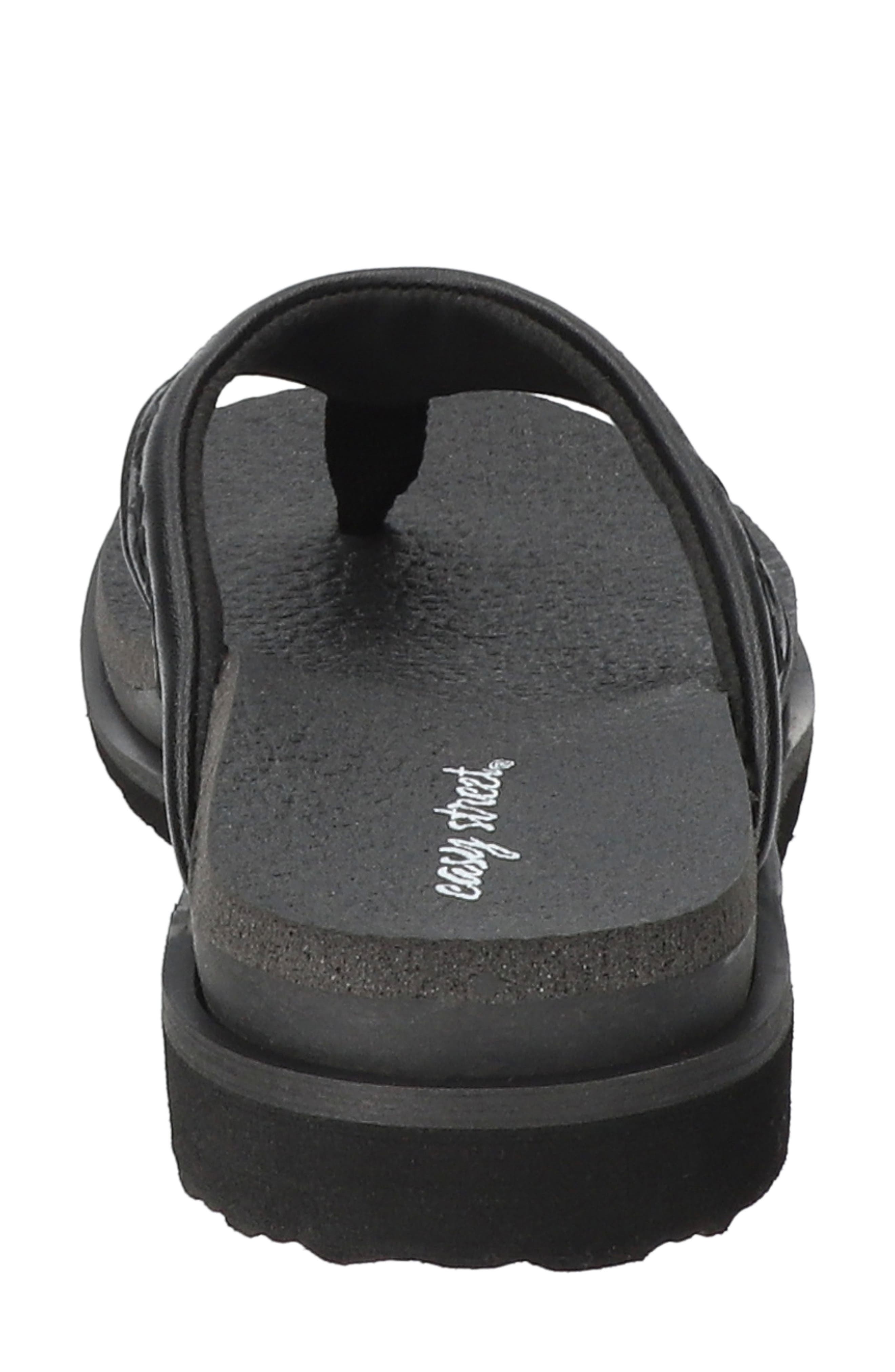 EASY STREET <p>Wanderlust Thong Sandal (Women)</p>, Alternate, color, Black