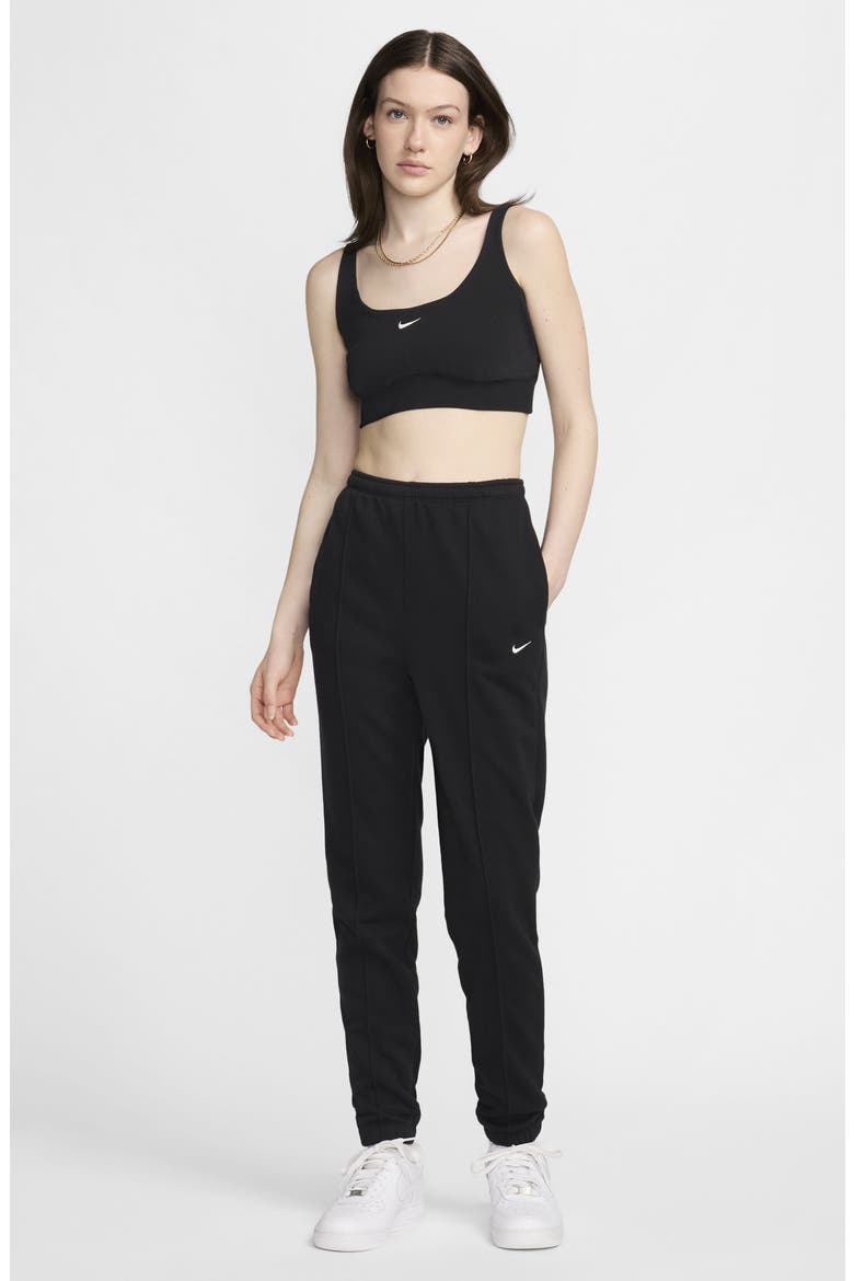 Sportswear Chill Terry Slim Crop Tank Top, Alternate, color, BLACK/SAIL