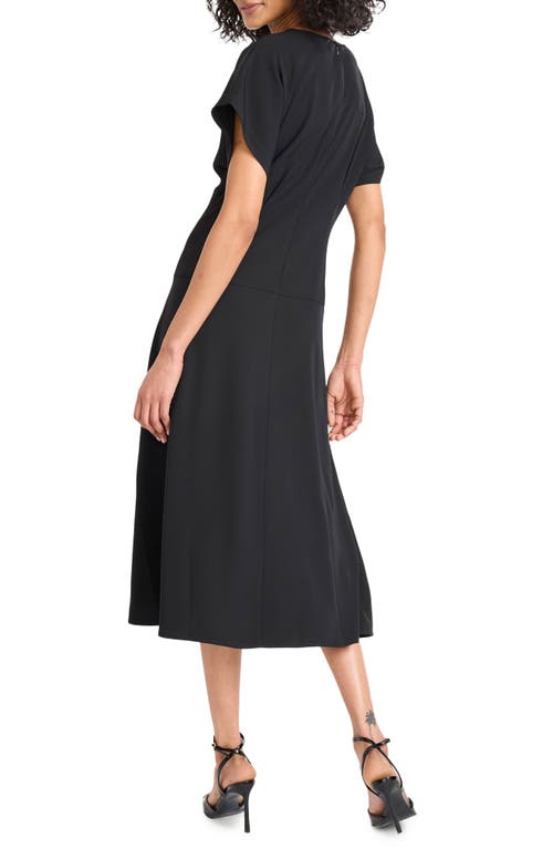 Luxely Fit & Flare Midi Dress In Black