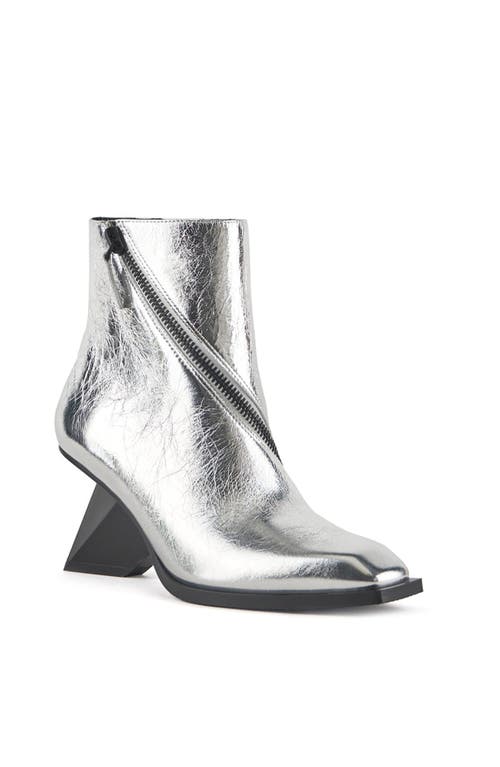 United Nude Rockit Zip Bootie In Silver