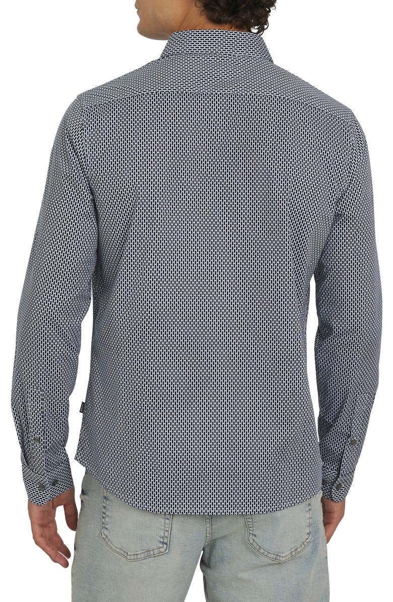 DKNY SPORTSWEAR Campbell Stretch Cotton Button-Up Shirt, Alternate, color, Midnight Navy