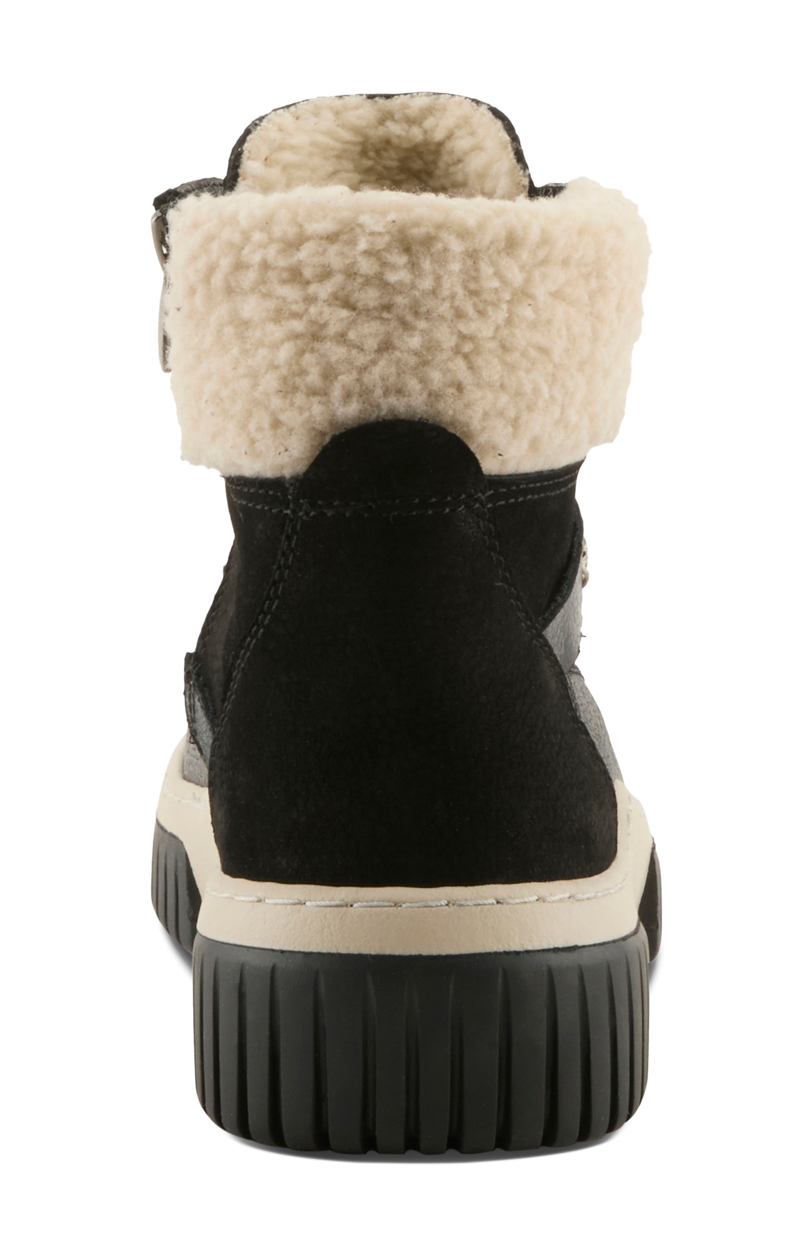 Winterlyn Leather Boot with Genuine Shearling Trim, Alternate, color, BLACK NUBUCK