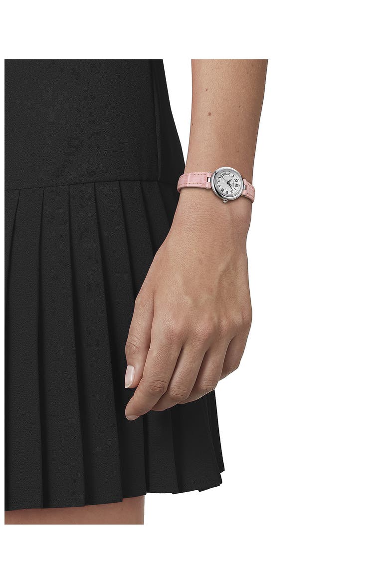 Bellissima Leather Strap Watch, 26mm, Alternate, color, PINK