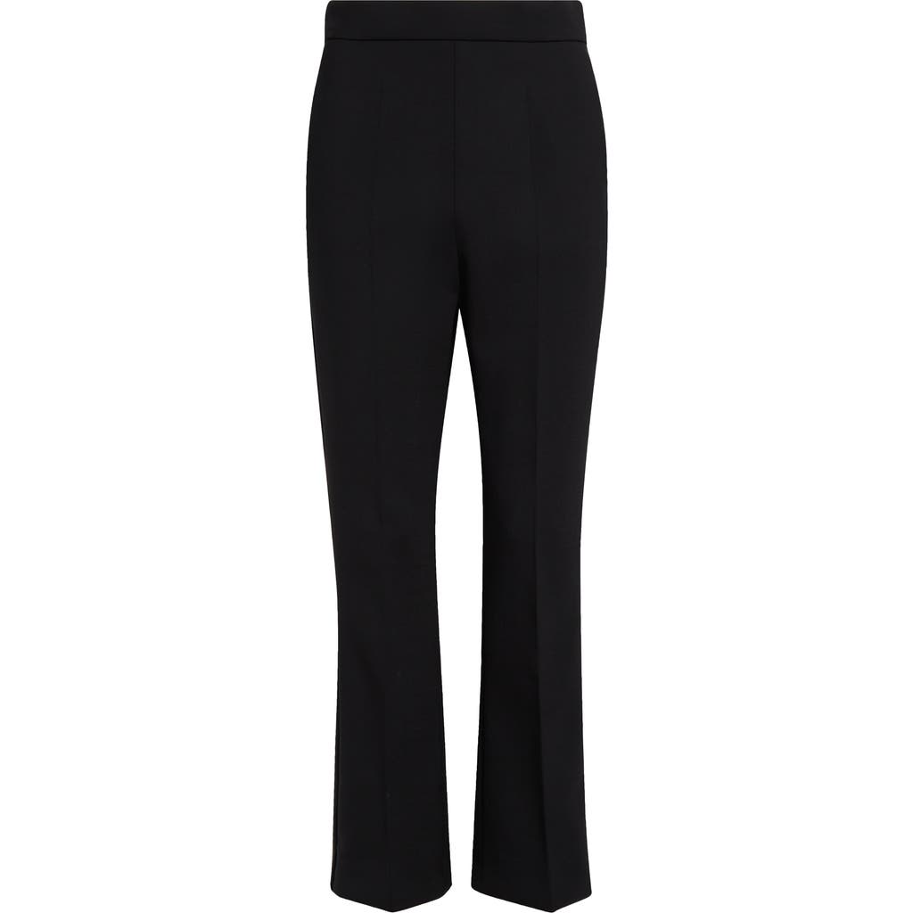 Max Mara Nepeta Stretch Virgin Wool Flare Leg Ankle Trousers In Black