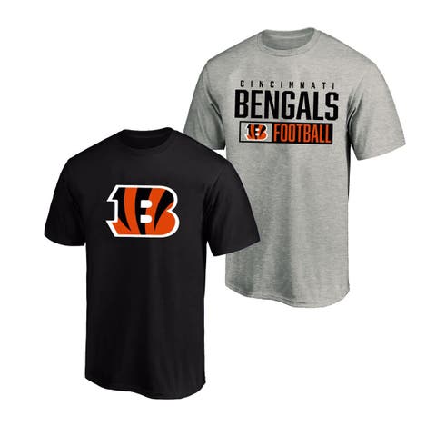 Men's Fanatics  Heather Gray/Black Cincinnati Bengals Big & Tall 2-Pack T-Shirt Set