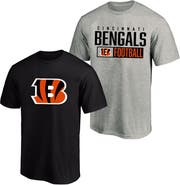 FANATICS Men's Fanatics Heather Gray/Black Cincinnati Bengals Big & Tall 2-Pack T-Shirt Set