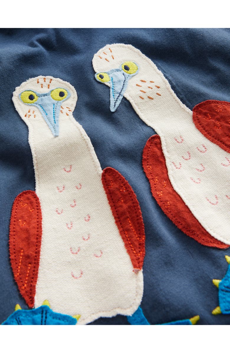 Mini Boden Kids' Funny Appliqué Long Sleeve Cotton T-Shirt, Alternate, color, 