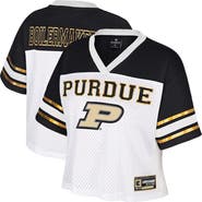 COLOSSEUM Women's Colosseum White Purdue Boilermakers Treasure Cropped Football Jersey