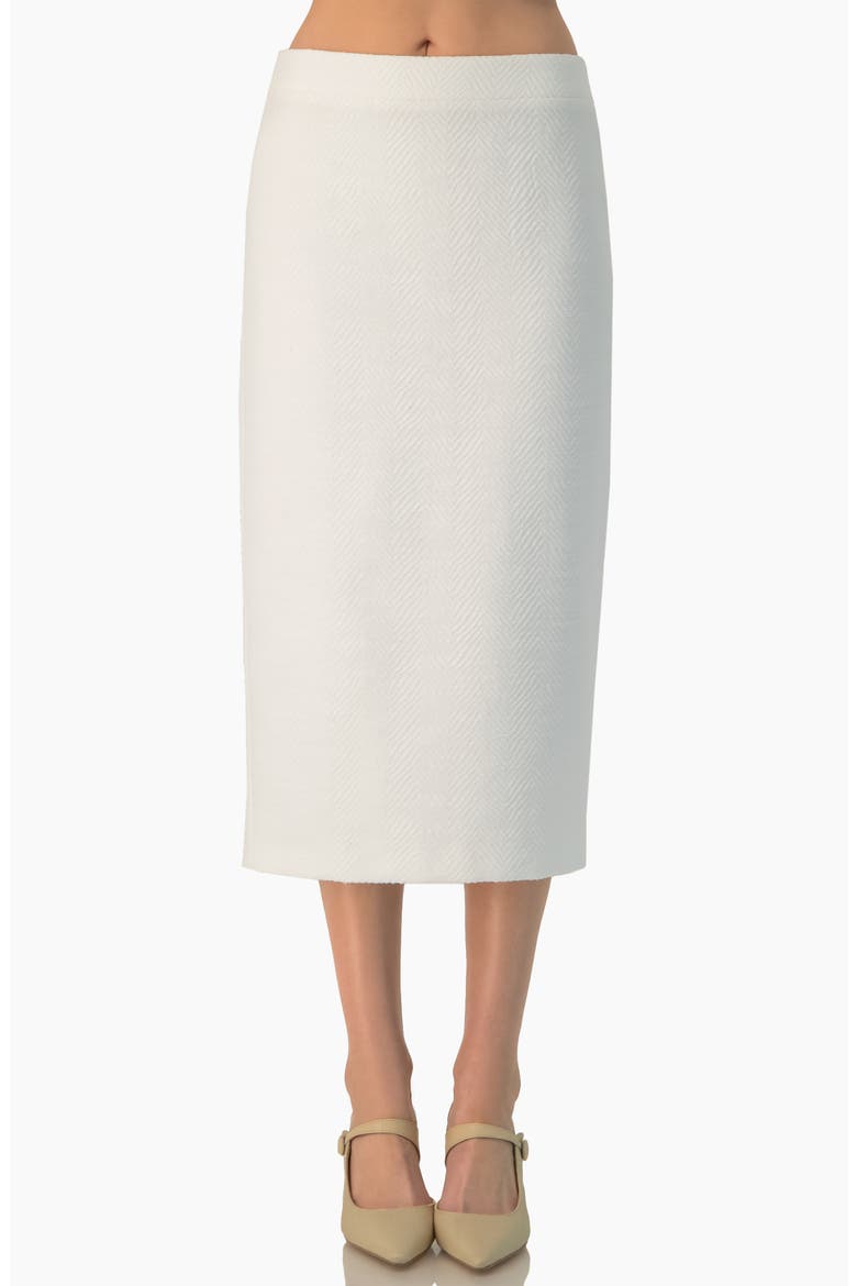 Sleek High-Waist Fitted Midi Skirt, Main, color, White