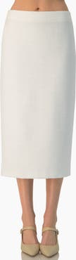 IVONNE Sleek High-Waist Fitted Midi Skirt