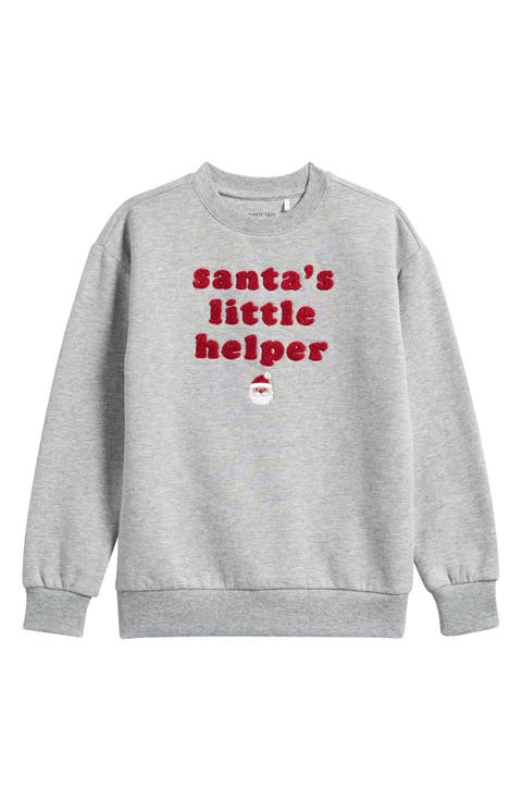 Kids' Santa's Little Helper Graphic Sweatshirt
