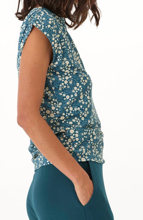 Threads 4 Thought Leoni Floral Boatneck Knit Top In Green
