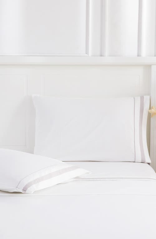 Melange Home 300 Thread Count Percale Border Sheet Set In Gray