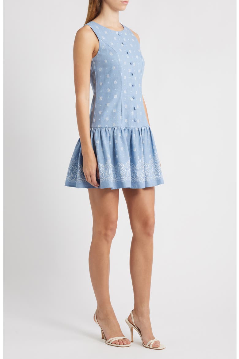 Martini Drop Waist Minidress, Alternate, color, CHAMBRAY BANDANA