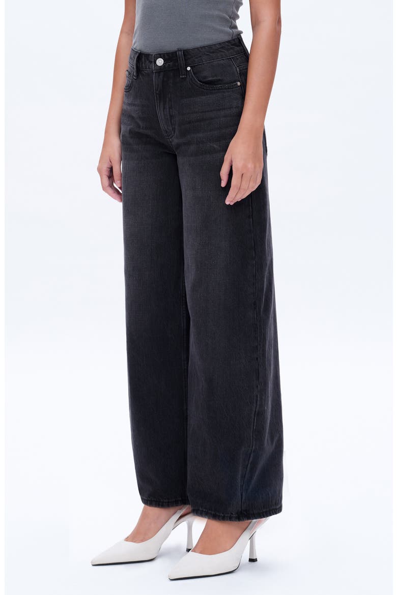 Daisy High Waist Wide Leg Jeans, Alternate, color, BLACK