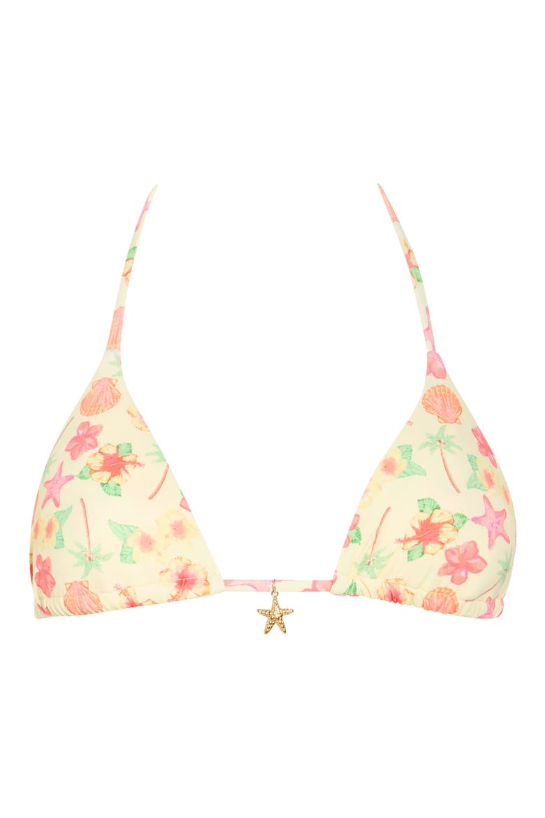 Palm Triangle Bikini Top, Alternate, color, SUNSHINE HIBISCUS