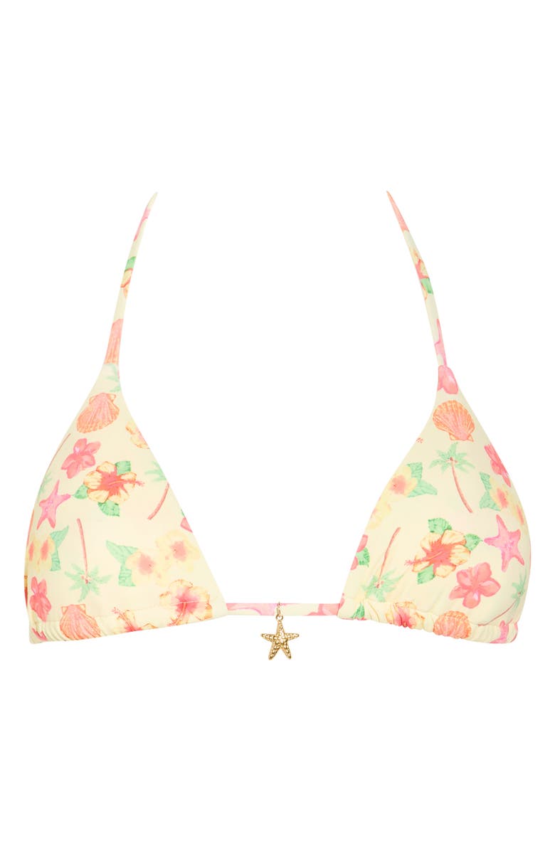 Dippin Daisys Palm Triangle Bikini Top, Main, color, Sunshine Hibiscus