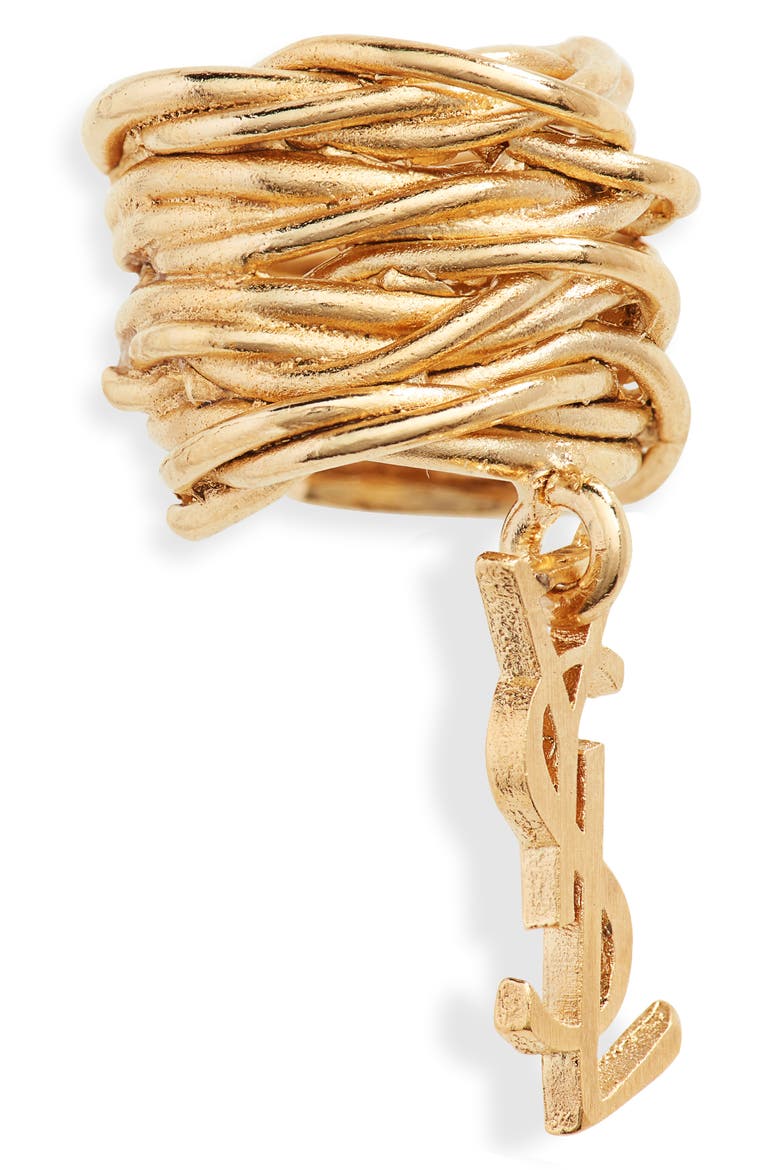 Single Logo Ear Cuff, Alternate, color, GOLD