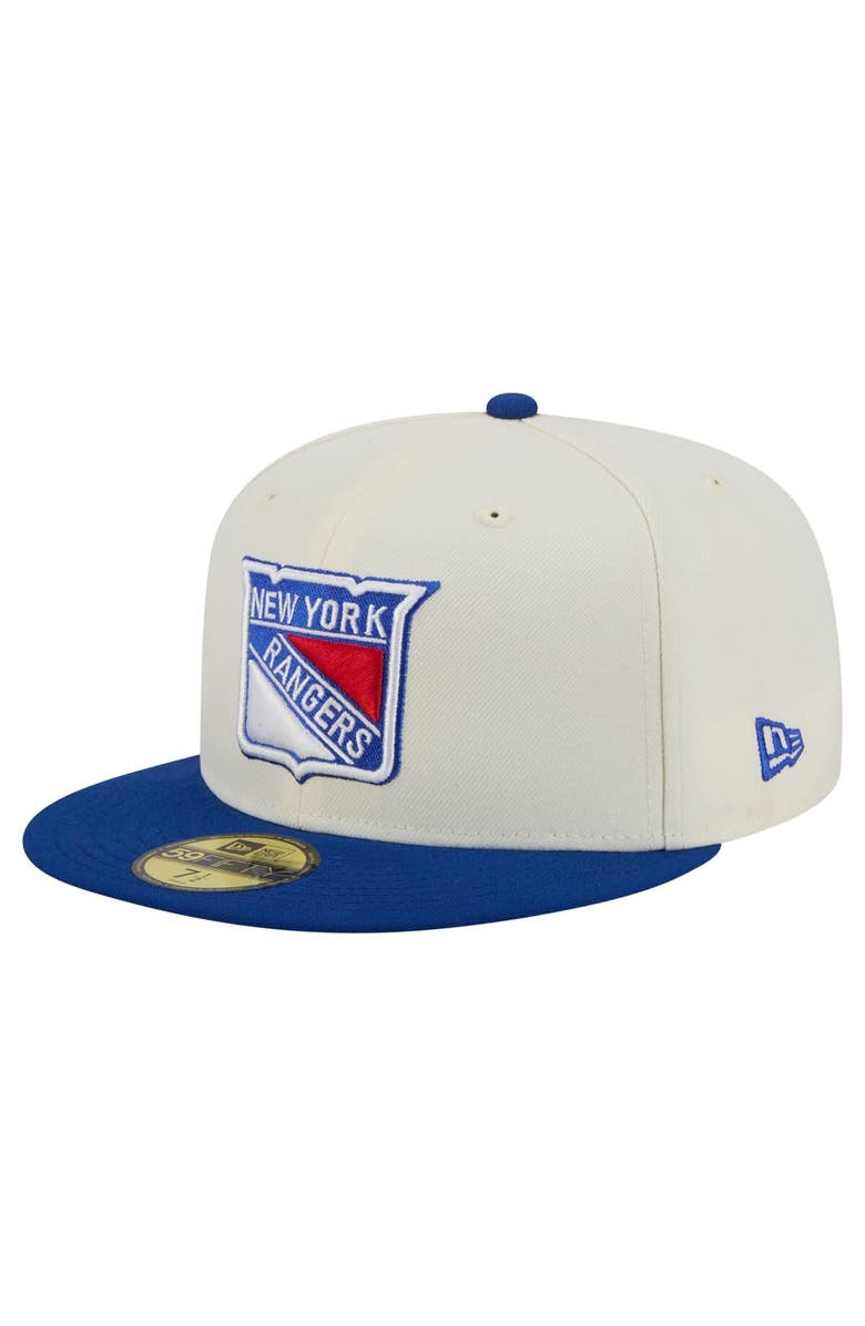 New Era Men's New Era White New York Rangers Chrome Two-Toned 59FIFTY Fitted Hat, Main, color, Cream