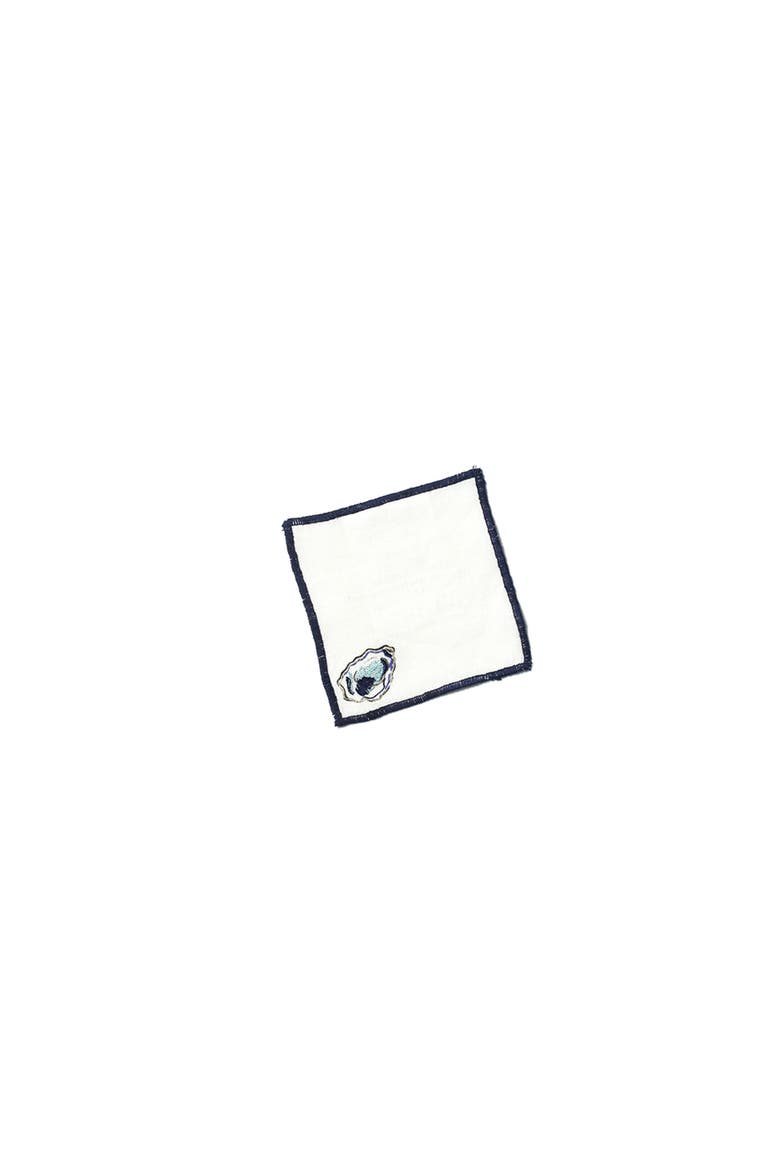 Oyster Cocktail Napkins Set of 4, Alternate, color, Blue