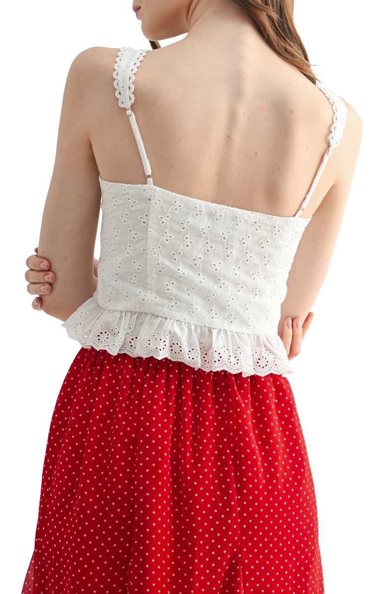 All in Favor Cotton Eyelet Corset Top, Alternate, color, 