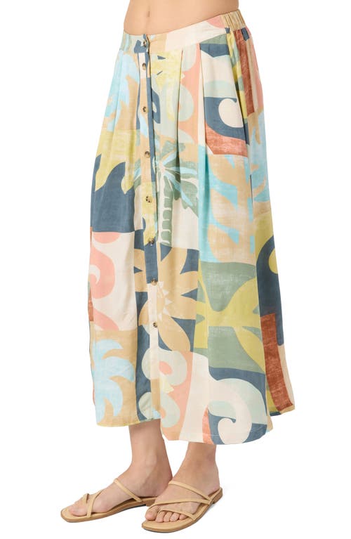 O'neill Maisel Button Front Midi Skirt In Blue
