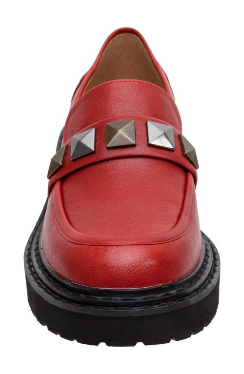Linea Paolo Essex Platform Loafer In Dark Red