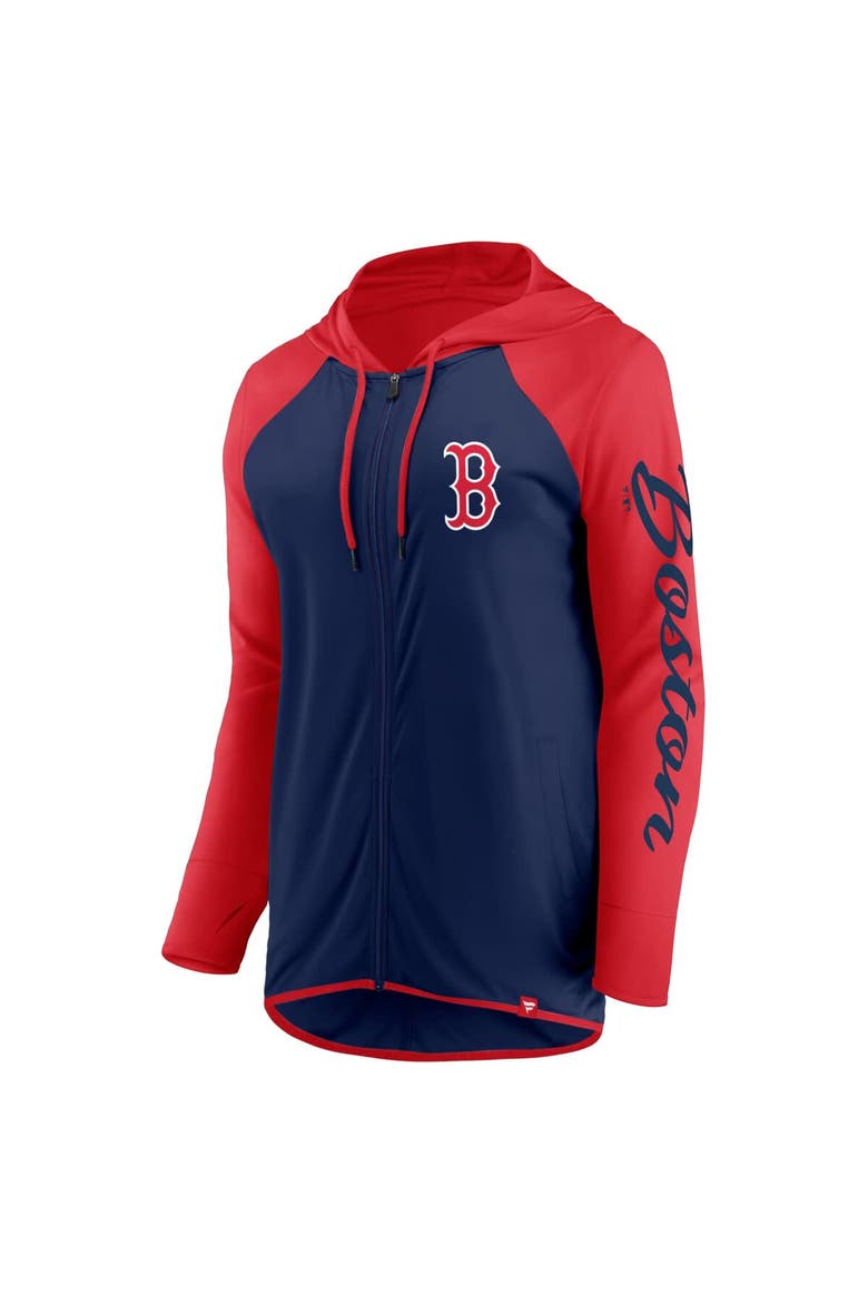 Women's Fanatics Navy/Red Boston Red Sox Script Sleeve Full-Zip Hoodie, Alternate, color, Navy