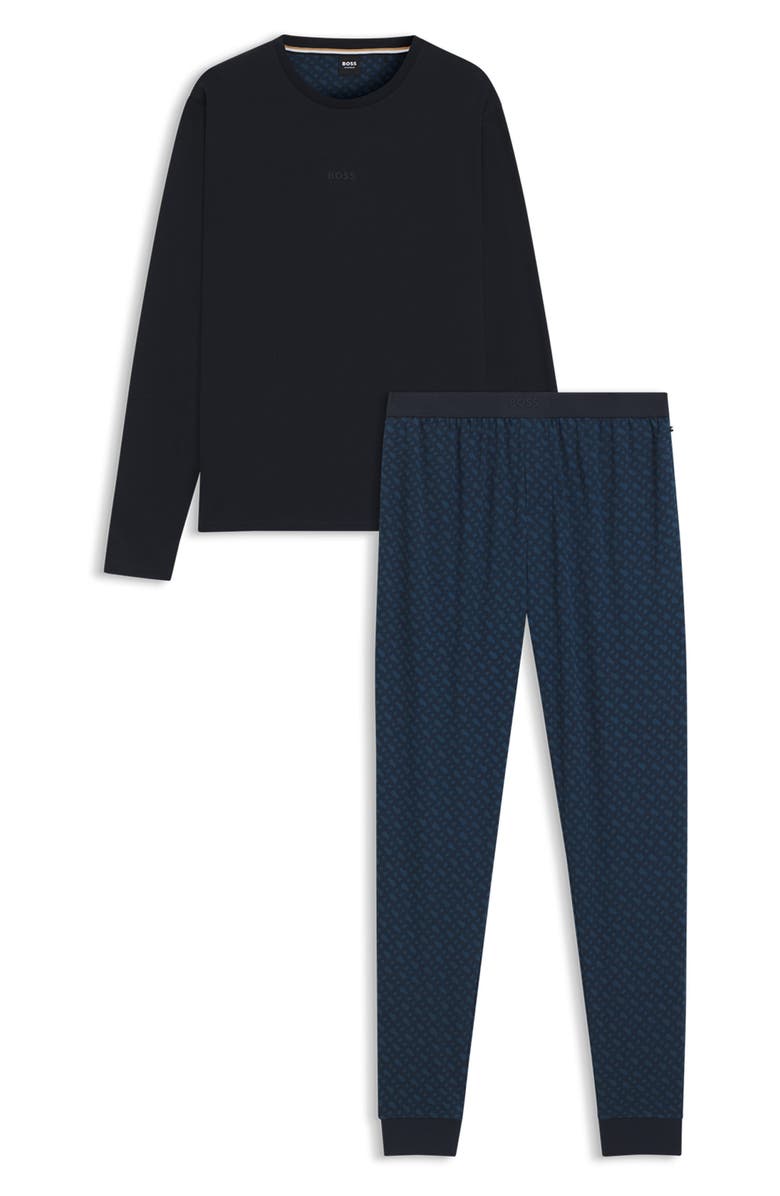 BOSS Relax Long Pajama Set, Alternate, color, Dark Blue
