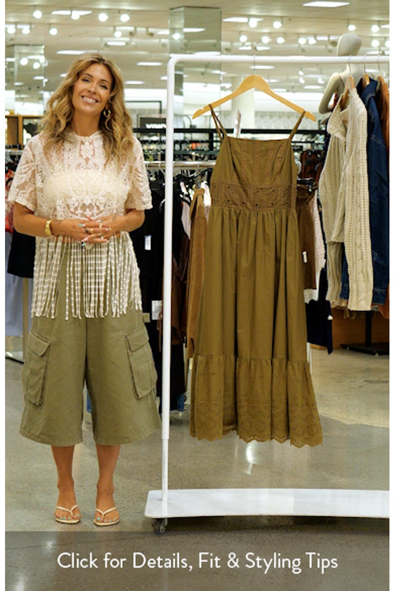 Embroidered Sleeveless Cotton Midi Dress video